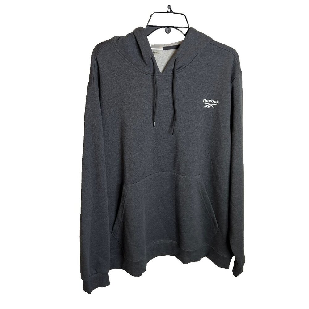 Reebok $50 Men's Identity Fleece Pullover Hoodie Sweatshirt Gray Size 2XL